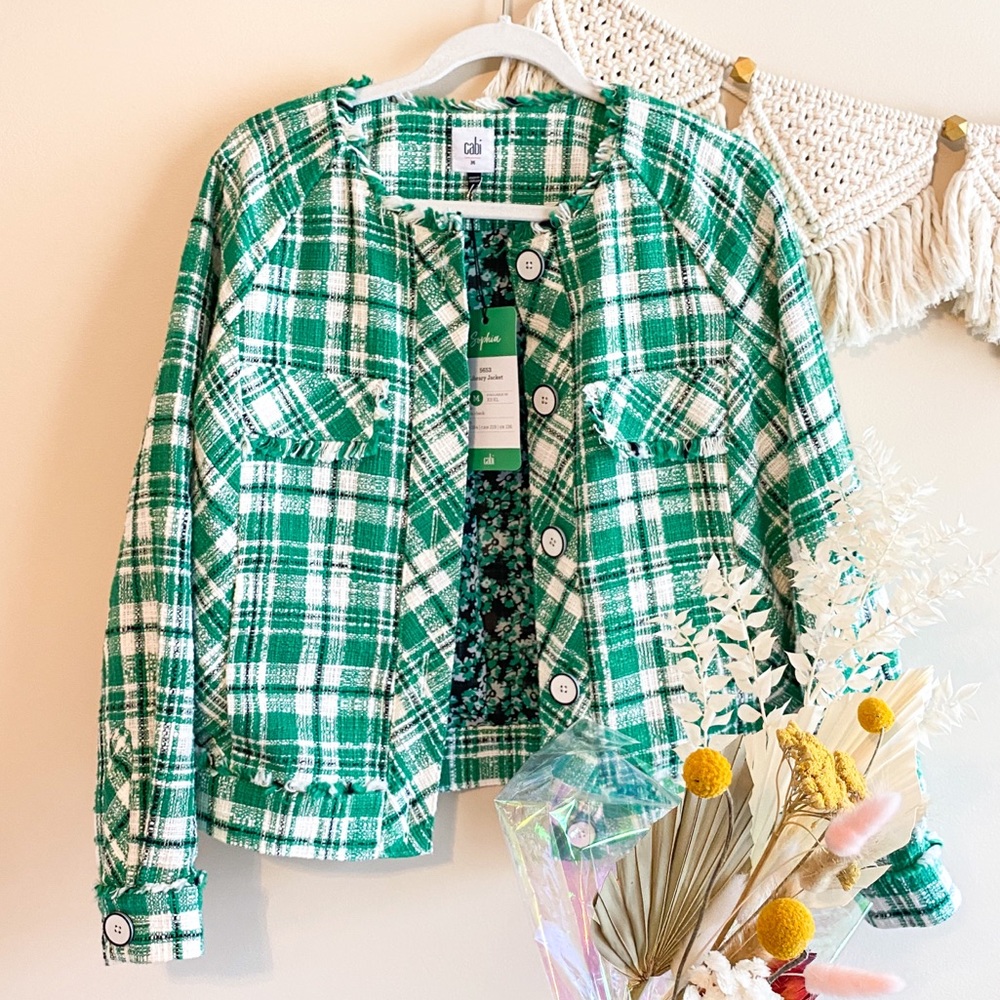 Cabi Green Tweed Jacket